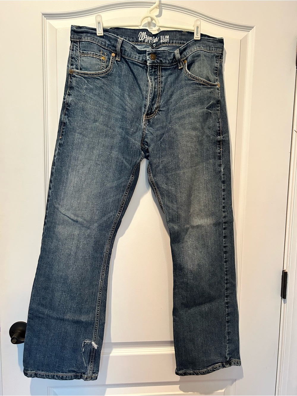 Wrangler Men’s Retro Slim Bootcut Jeans in Blue Wash Sz 36